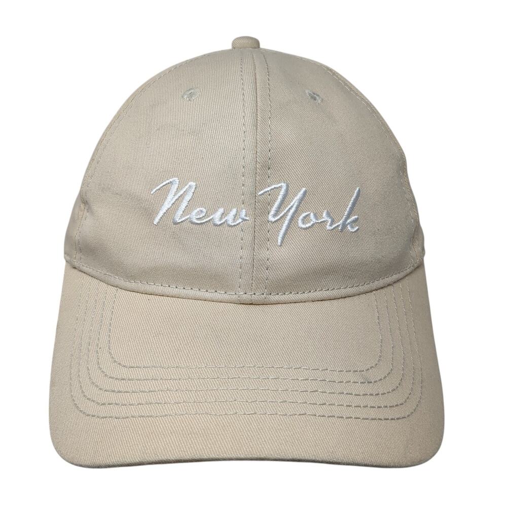 New York Slideback Baseball Cap Beige OS Adjustable Embroidered Divided by H&M
